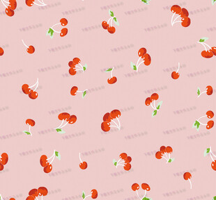 粉色背景樱桃图案纹理