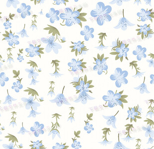 蓝白花卉图案背景