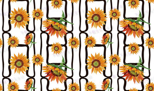 向日葵几何图案装饰背景