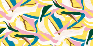 多彩几何叶片图案设计