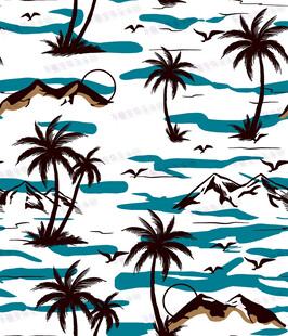 热带海岛棕榈树图案设计