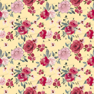 复古花卉图案背景图