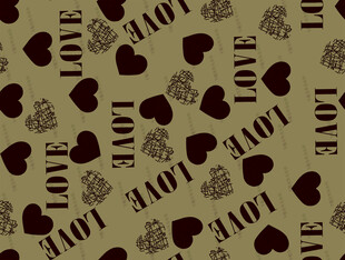爱心与LOV图案背景