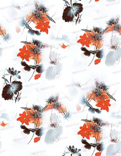 花卉动物图案的白色背景图