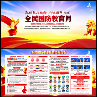 全民国防教育日展板