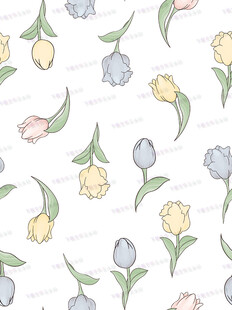 手绘清新花卉图案背景