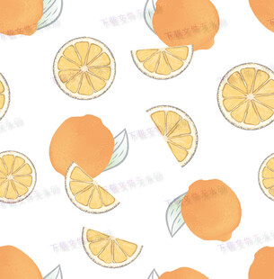 橙色水果图案无缝背景图