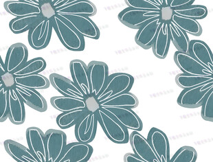 蓝绿色花朵图案设计