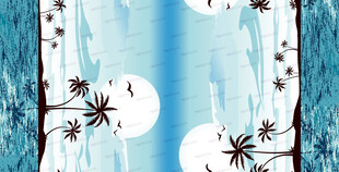 冬日雪景中的树木与明月