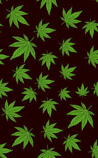 绿色大麻叶图案背景