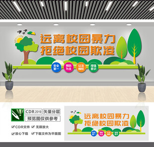 远离校园暴力文化墙