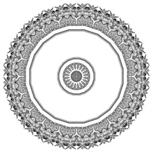 圆形黑白花纹装饰图案