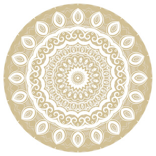 圆形米色古典花纹图案