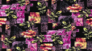 多彩花卉与枪图案印花