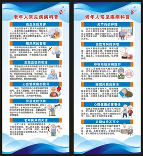 老年人常见疾病预防知识展架