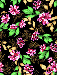 黑色底花卉图案设计