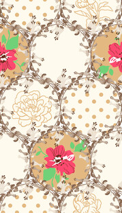 花卉几何图案无缝背景图