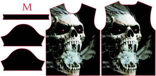 骷髅图案男士背心套装