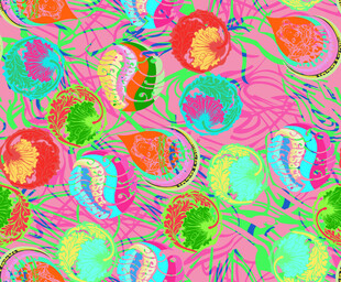 多彩抽象圆形图案背景