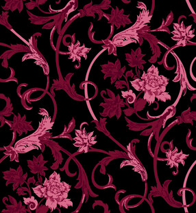 复古深红花卉图案背景