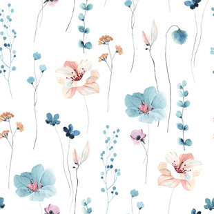 清新水彩花卉图案背景