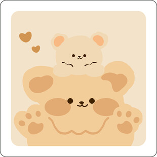 可爱小熊亲子温馨画面