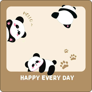 可爱熊猫送每日快乐