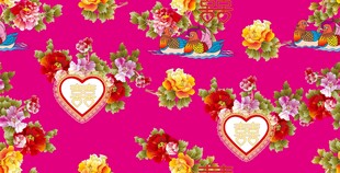 粉色花卉爱心图案背景