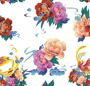 中式花鸟花卉图案设计