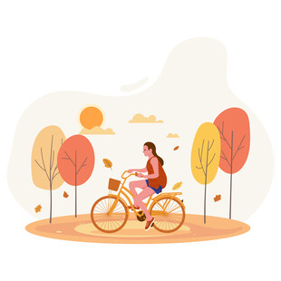 秋日骑行的惬意时光