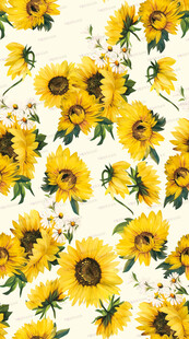 向日葵花卉图案背景图