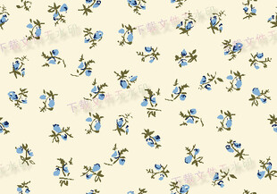 蓝白小花图案布料纹理