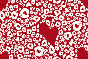 红色爱心图案背景纹理