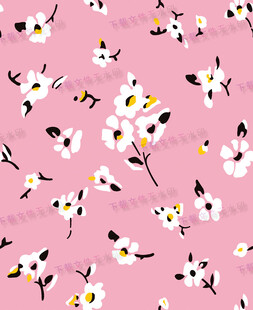 粉色背景小雏菊花卉图案