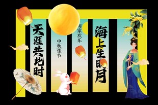 中秋节团圆节美陈活动展板