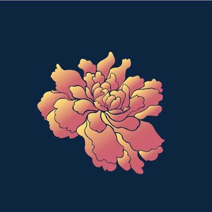 复古风粉色牡丹花图案