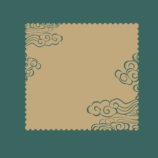 中式复古云纹边框图案
