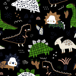 可爱卡通恐龙图案背景