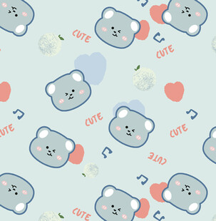 可爱小熊爱心图案背景