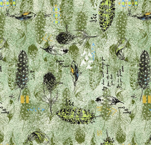 绿色昆虫图案织物纹理