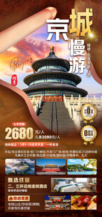 京城慢游棕色海报