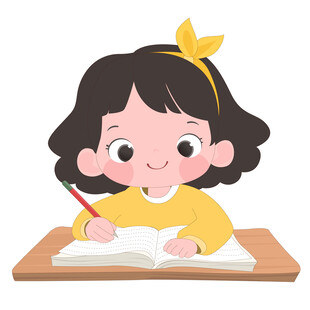 女孩认真写作业培养良好学习习惯