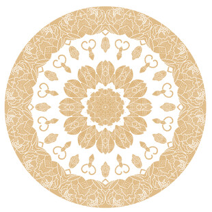 金色圆形精美花纹图案