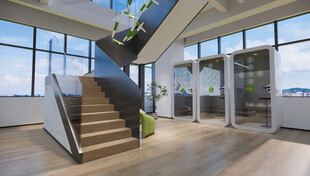 现代宽敞的室内楼梯空间