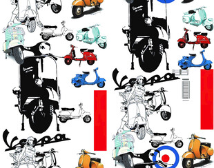 多样摩托车图案设计素材