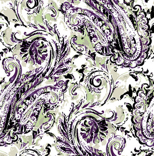 紫色佩斯利花纹图案