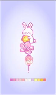 可爱兔子插画像素中秋月亮拼豆