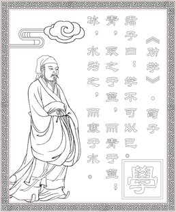 荀子劝学图线稿