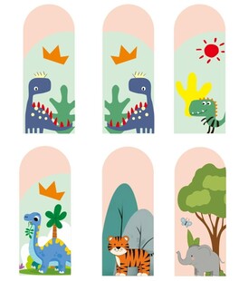 卡通动物与植物图案设计