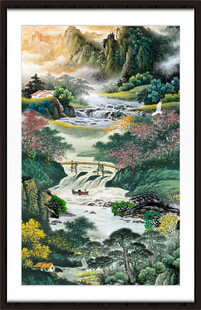 聚宝盆山水画